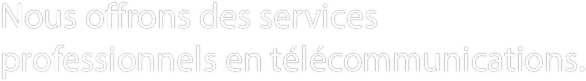 Nous offrons des services professionnels en télécommunications.